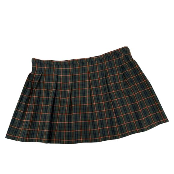 ASOS Design Curve Plaid Pleated Skirt Green Navy Size 24 Dark Academia Preppy - Picture 7 of 16